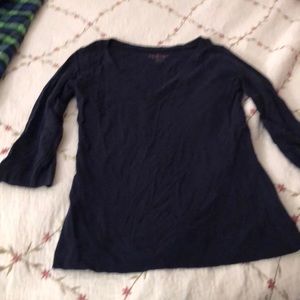 3/4 length navy tee shirt